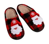 Elk Pantoufle vintage pour femme d'hiver 2024 Chaussons d'hiver de Noël drôles pour animaux Elk Pantoufle vintage éponge pantoufle couple pantoufles homme et femme d'hiver, rouge, 38 EU