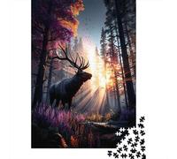 Elk Passing Through The Forêt in The Morning Light Cadeau Unique Décoration Intérieure Jeu ÉduChatif Challenge Toy Adultes & Enfants des 14 Ans 70x50cm/1000pcs