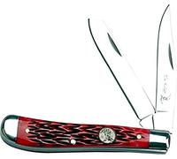 Elk Ridge Couteau de Poche Hunter Genuine Rouge d'os de poignée, Longueur cm : 9,0 fermé, elkr de 1116