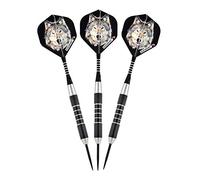 Elkadart Lone Wolf Pointe en Acier Fléchettes avec Stockage/étui de Transport, Lone Wolf Steel Tip Darts with Storage/Travel Case, 21 Grams, Blanc