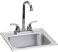 Elkay DSEP1515C Dayton 15" Drop In Single Basin Stainless Steel Kitchen Sink with Centerset 2.2 GPM Kitchen Faucet - Stainless Steel