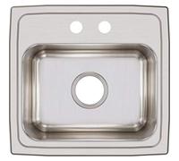 Elkay LR17162 2-Hole Gourmet 16-Inch x 17-Inch Single Basin Drop-In Stainless Steel Kitchen Sink by Elkay