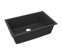 Elkay Quartz Classic Évier encastré à un bol simple 74 x 48 3/4 x 24 cm, noir mat