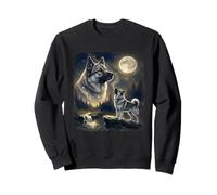 Elkhound norvégien Hurlant à la Lune Vintage années 90 Sweatshirt