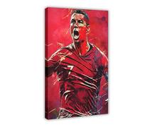 ELKPDOE Cristiano Ronaldo 9 Poster sur toile de football pour chambre à coucher, bureau, chambre, cadre cadeau : 50 x 75 cm