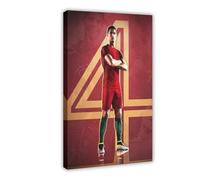ELKPDOE Cristiano Ronaldo Poster Football 8 sur toile pour chambre à coucher, bureau, chambre, cadre cadeau : 50 x 75 cm