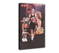 ELKPDOE Poster Charles Barkley - Impression sur toile de basket-ball - Décoration de chambre à coucher, bureau, chambre - Cadre cadeau : 60 x 90 cm