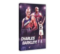 ELKPDOE Poster Charles Barkley sur toile de basket-ball, décoration murale, peintures pour salon, chambre à coucher, cadre : 30 x 45 cm