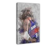 ELKPDOE Poster Charles Barkley sur toile de basket-ball, décoration murale pour salon, chambre à coucher, cadre : 60 x 90 cm