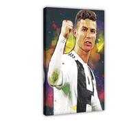 ELKPDOE Poster Cristiano Ronaldo 8 sur toile de football, décoration murale pour salon, chambre à coucher, cadre : 30 x 45 cm