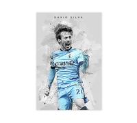 ELKPDOE Poster David Silva Football sur toile - Décoration murale pour salon, chambre à coucher - Sans cadre - 60 x 90 cm