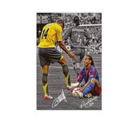 ELKPDOE Poster sur toile Therry Henry Ronaldinho 2 - Décoration murale pour salon, chambre à coucher - Sans cadre - 60 x 90 cm