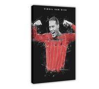 ELKPDOE Poster Virgil Van Dijk sur toile - Décoration murale pour salon, chambre à coucher - Cadre : 40 x 60 cm