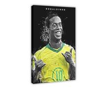 ELKPDOE Ronaldinho Poster sur toile Motif joueur de football Décoration murale pour salon, chambre à coucher Cadre 40 x 60 cm