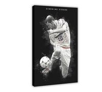 ELKPDOE Zinedine Poster sur toile Motif joueur de football Zidane Décoration murale pour salon, chambre à coucher Cadre 60 x 90 cm