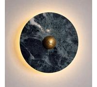 Elksdut Applique murale en pierre vert foncé de luxe léger, lampe murale ronde moderne à LED 5W