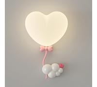 Elksdut Jolie applique murale LED en forme de cœur, lampe de chevet décorative rose 18W