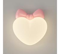 Elksdut Jolie applique murale LED en forme de cœur, lampe de chevet décorative rose 18W
