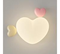 Elksdut Jolie applique murale LED en forme de cœur, lampe de chevet décorative rose 18W