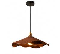 Elksdut Lampe suspendue à abat-jour en forme de pétale ondulé de 17,7 pouces, lampe suspendue à LED intégrée de 12 W à 3 couleurs