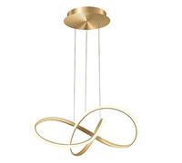 Elksdut Lustre incurvé à LED Lampe Suspendue à intensité Variable pour Salle à Manger Moderne, éclairage créatif de Lustre de Conception de Vague pour Les escaliers de Chambre à Coucher d'île de cuis