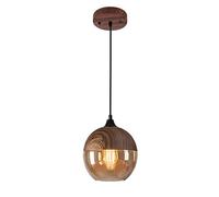 Elksdut Nordique Moderne Loft Suspendu Verre Suspension luminaires E27 Pendentif lumières Bois Grain métal plafonnier pour Cuisine Restaurant Bar Salon Chambre