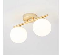 Elksdut Plafonnier à 2 Lumières Lustre Globe en Verre du Milieu du Siècle, Plafonniers Montés en Surface E27 Support de Lampe Plafonniers pour Chambre Salon