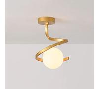 Elksdut Plafonnier Boule de Verre plafonnier Semi-encastré, Lampes d'intérieur Proches du Plafond G9 Lampes d'allée en métal Mini lustres pour Couloir de Cuisine Chambre à Coucher