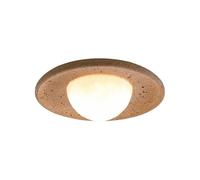 Elksdut Plafonnier en pierre de grotte naturelle, lampe LED semi-encastrée 12 W, 3 températures de couleur, plafonnier rond en pierre for couloir, chambre à coucher, cuisine, buanderie, salons