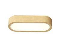 Elksdut Plafonnier Minimaliste postmoderne en Aluminium + Acrylique Design plafonnier Couleur Noyer Longue Bande luminaire LED plafonniers pour Salon hôtel Restaurant