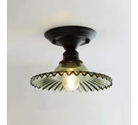 Elksdut Plafonnier Moderne Semi-encastré, Abat-Jour en Verre, éclairage en métal de Ferme pour Porche, Couloir, Cuisine, Chambre à Coucher, luminaires Suspendus Vintage