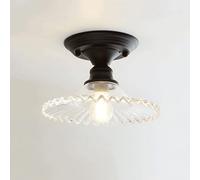 Elksdut Plafonnier Moderne Semi-encastré, Abat-Jour en Verre, éclairage en métal de Ferme pour Porche, Couloir, Cuisine, Chambre à Coucher, luminaires Suspendus Vintage