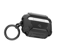 Elkson Exia Series Coque de protection rigide pour AirPod Pro avec porte-clés Noir LED avant visible