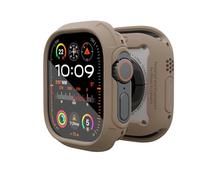 elkson Quattro Max Series Coque de protection antichoc en verre trempé pour Apple Watch Ultra 3/2/1 49 mm - Robuste - De qualité militaire - Résistante aux chocs - Marron clair