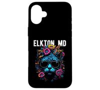 Elkton Maryland Lunettes de Soleil Motif Chat et Fleurs Coque pour iPhone 16 Plus