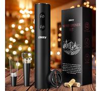 ELKTRY Ouvre Bouteille Electrique, 4 en 1 Set Tire Bouchon Electrique,Ouvre Bouteille à Piles avec Coupe-Capsule, Verseur Aérateur et Bouchon à Vide，Cadeau de Noël de choix
