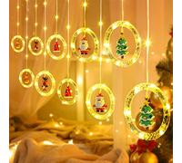 ELKTRY Rideau Lumineux Noël, 3M 100LEDs Rideau Guirlande Lumineuse 8 Modes D'éclairage avec Minuteur 3D Guirlande Noel Etanche IP65 Lumières Décoration pour Fenêtre Balcon Terrasse Chambre Maison