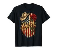 Ella Chapeau de Cowboy Drapeau américain Rose T-Shirt Graphique avec Valeur