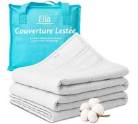 Ella Couverture Lestée Adulte 135x200cm 9kg - Couverture Pondérée Relaxante & Calmante - 7 Couches, Perles de Verre Hypoallergéniques, Couche Externe Coton Doux & Rafraîchissant - Weighted Blanket