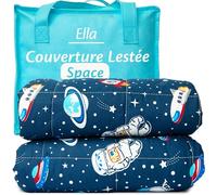 Ella Couverture Lestée Enfant 2,4kg 90x120cm - Relaxante & Calmante Couette Enfant - Perles de Verre Hypoallergéniques, Couche Externe Coton Doux & Rafraîchissant Couverture Pondérée 15-25kg - Espace