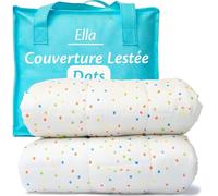 Ella Couverture Lestée Enfant 3,2kg 100x150cm - Relaxante & Calmante Couette Enfant - Perles de Verre Hypoallergéniques, Couche Externe Coton Doux & Rafraîchissant Couverture Pondérée 25-40kg - À pois
