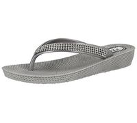 Ella Dames S1 Diamant Bride Orteil Plate Bas compensé Gelé Tongs Sandales Été ,argent,38 EU/5 UK