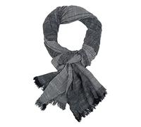 Ella Jonte Écharpe Homme Bleu Gris Beige 3 Couleurs Châle Léger Coton Viscose, gris, taille unique