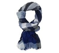 Ella Jonte Écharpe légère et large en viscose douce pour homme - Bleu blanc gris, bleu, taille unique