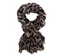 Ella Jonte Écharpe légère léopard beige gris ou marron imprimé animal pour femme, beige, taille unique