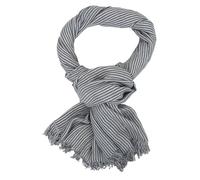 Ella Jonte Écharpe légère pour homme en coton beige blanc ou bleu à rayures, gris, taille unique