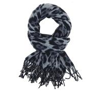 Ella Jonte Écharpe motif léopard beige ou gris noir automne hiver imprimé léopard, gris, taille unique
