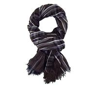 Ella Jonte Écharpe pour homme marron noir gris blanc écharpe légère coton viscose, marron, taille unique