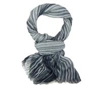 Ella Jonte Écharpe pour homme rayée style batik bleu ou gris blanc pour printemps, été, automne, gris, taille unique
