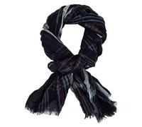 Ella Jonte Écharpe rayée en viscose pour homme Bleu/noir/rouge ou gris, Noir , taille unique